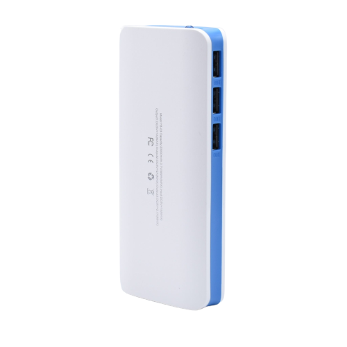 Baterie externa, klausstech, afisaj digital, 3 iesiri usb, 20000 mah, alb/albastru